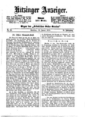 Kitzinger Anzeiger Samstag 18. Januar 1873