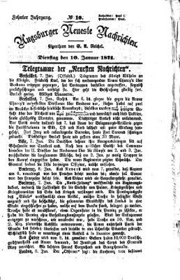 Augsburger neueste Nachrichten Dienstag 10. Januar 1871