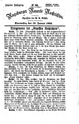 Augsburger neueste Nachrichten Donnerstag 12. Januar 1871