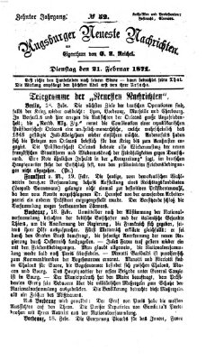 Augsburger neueste Nachrichten Dienstag 21. Februar 1871