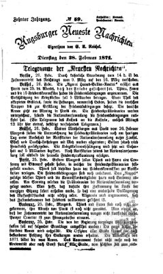 Augsburger neueste Nachrichten Dienstag 28. Februar 1871