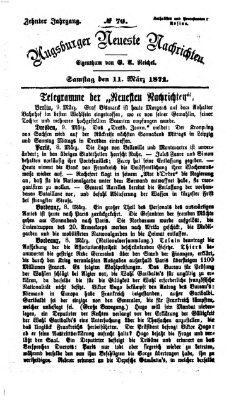 Augsburger neueste Nachrichten Samstag 11. März 1871
