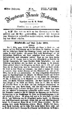 Augsburger neueste Nachrichten Samstag 6. Januar 1872
