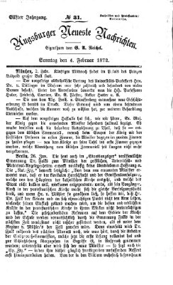 Augsburger neueste Nachrichten Sonntag 4. Februar 1872