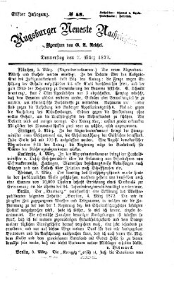 Augsburger neueste Nachrichten Donnerstag 7. März 1872