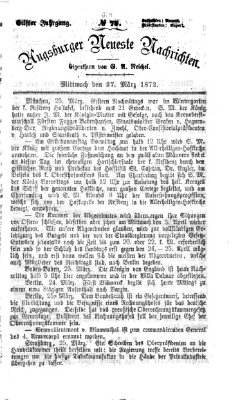 Augsburger neueste Nachrichten Mittwoch 27. März 1872
