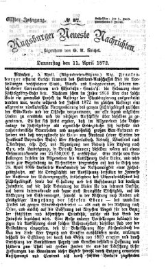 Augsburger neueste Nachrichten Donnerstag 11. April 1872