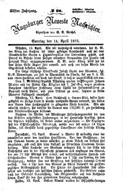 Augsburger neueste Nachrichten Sonntag 14. April 1872