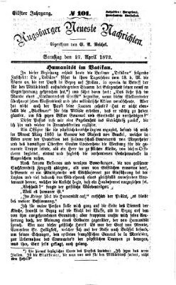 Augsburger neueste Nachrichten Samstag 27. April 1872