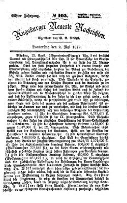 Augsburger neueste Nachrichten Donnerstag 2. Mai 1872