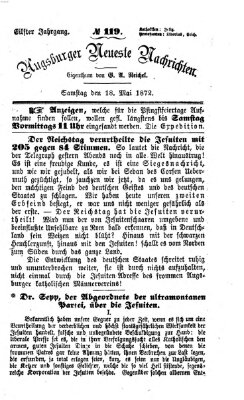 Augsburger neueste Nachrichten Samstag 18. Mai 1872