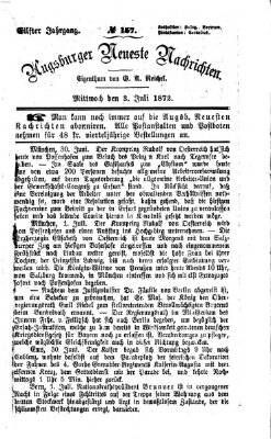 Augsburger neueste Nachrichten Mittwoch 3. Juli 1872