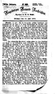 Augsburger neueste Nachrichten Mittwoch 10. Juli 1872