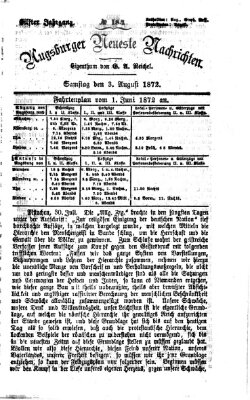 Augsburger neueste Nachrichten Samstag 3. August 1872
