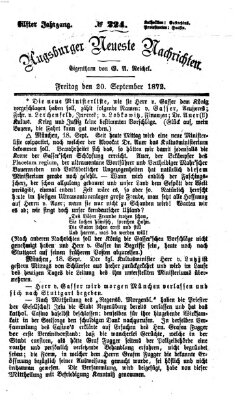 Augsburger neueste Nachrichten Freitag 20. September 1872