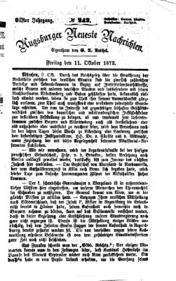Augsburger neueste Nachrichten Freitag 11. Oktober 1872