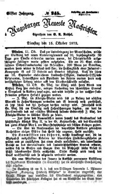 Augsburger neueste Nachrichten Dienstag 15. Oktober 1872