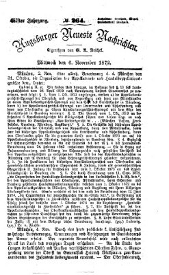 Augsburger neueste Nachrichten Mittwoch 6. November 1872