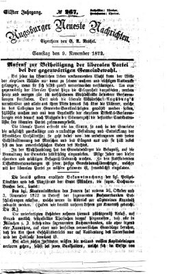 Augsburger neueste Nachrichten Samstag 9. November 1872