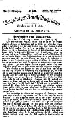 Augsburger neueste Nachrichten Donnerstag 23. Januar 1873