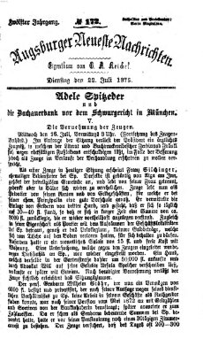 Augsburger neueste Nachrichten Dienstag 22. Juli 1873