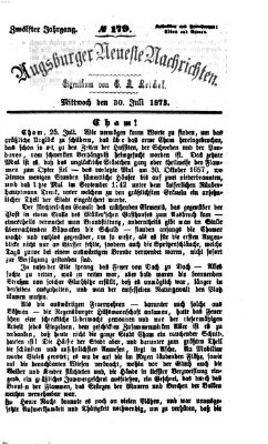 Augsburger neueste Nachrichten Mittwoch 30. Juli 1873