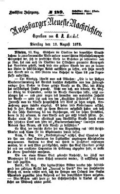 Augsburger neueste Nachrichten Dienstag 12. August 1873
