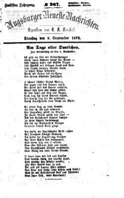 Augsburger neueste Nachrichten Dienstag 2. September 1873