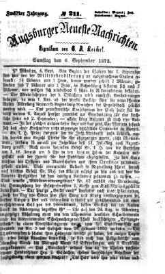 Augsburger neueste Nachrichten Samstag 6. September 1873
