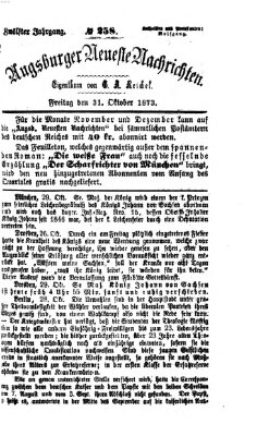 Augsburger neueste Nachrichten Freitag 31. Oktober 1873