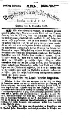 Augsburger neueste Nachrichten Dienstag 4. November 1873