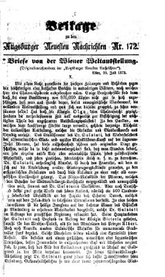 Augsburger neueste Nachrichten Dienstag 22. Juli 1873