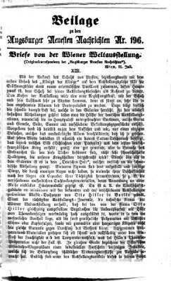 Augsburger neueste Nachrichten Mittwoch 20. August 1873