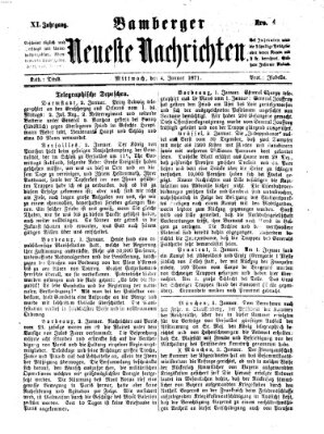 Bamberger neueste Nachrichten Mittwoch 4. Januar 1871