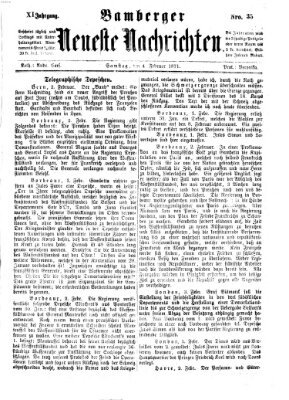 Bamberger neueste Nachrichten Samstag 4. Februar 1871