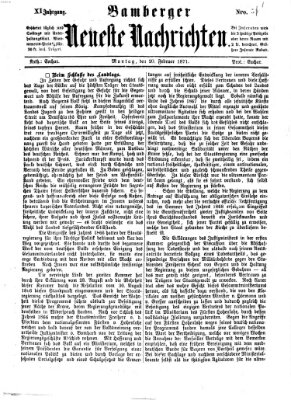 Bamberger neueste Nachrichten Montag 20. Februar 1871