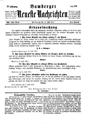 Bamberger neueste Nachrichten Mittwoch 12. Juli 1871