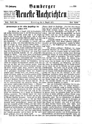 Bamberger neueste Nachrichten Sonntag 6. August 1871