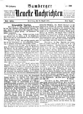 Bamberger neueste Nachrichten Freitag 18. August 1871