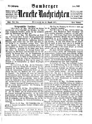 Bamberger neueste Nachrichten Mittwoch 30. August 1871