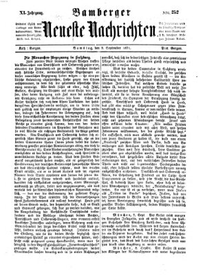 Bamberger neueste Nachrichten Samstag 9. September 1871