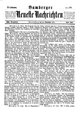 Bamberger neueste Nachrichten Donnerstag 28. September 1871