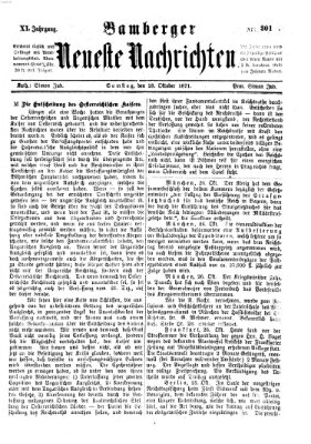Bamberger neueste Nachrichten Samstag 28. Oktober 1871