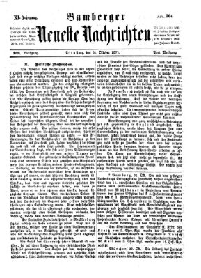 Bamberger neueste Nachrichten Dienstag 31. Oktober 1871