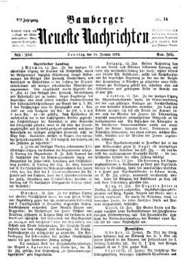 Bamberger neueste Nachrichten Sonntag 14. Januar 1872