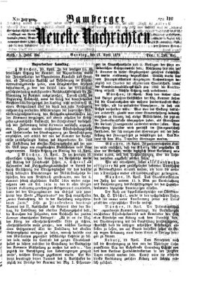 Bamberger neueste Nachrichten Sonntag 21. April 1872