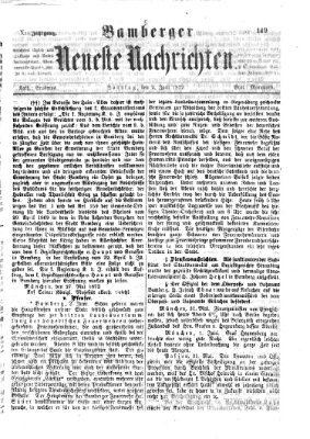 Bamberger neueste Nachrichten Sonntag 2. Juni 1872