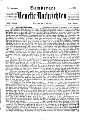 Bamberger neueste Nachrichten Dienstag 9. Juli 1872
