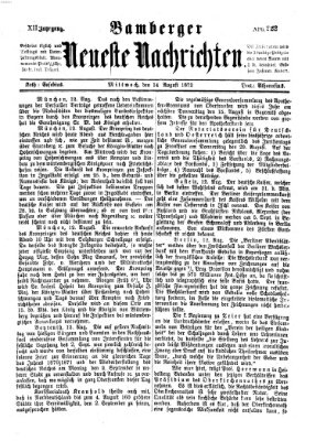Bamberger neueste Nachrichten Mittwoch 14. August 1872