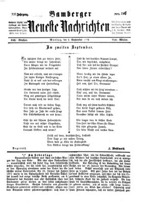 Bamberger neueste Nachrichten Montag 2. September 1872